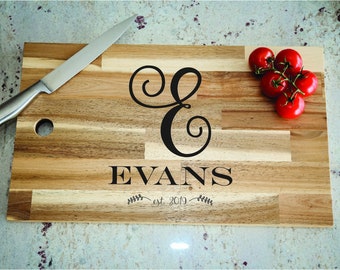 Personalized Cutting Board - Engraved Cutting Board, Custom Cutting Board, Housewarming Gift, Anniversary Gift, Wedding Gift 002