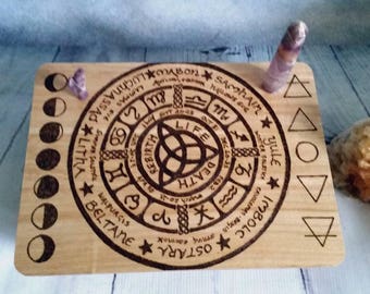 Small wiccan altar table - portable altar table - space saving altar - witches altar - tarot table - mini altar - pagan altar - moon phase