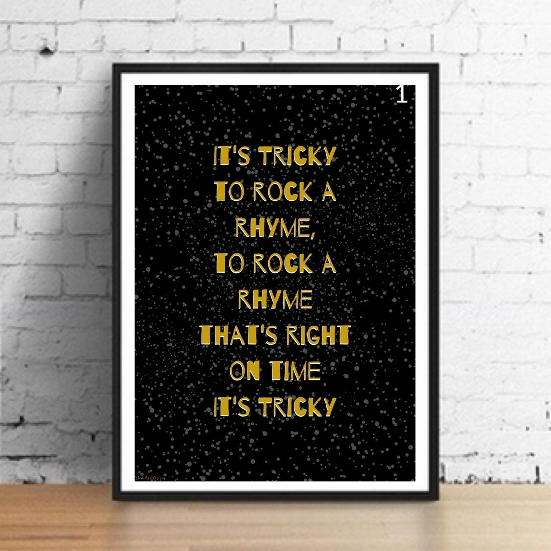 Run DMC Inspired Its Tricky Lyrics Print. Rap/Hip Hop Home Etsy