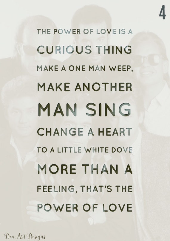 The Power Of Love Huey Lewis And The News Inspired Lyrics Etsy