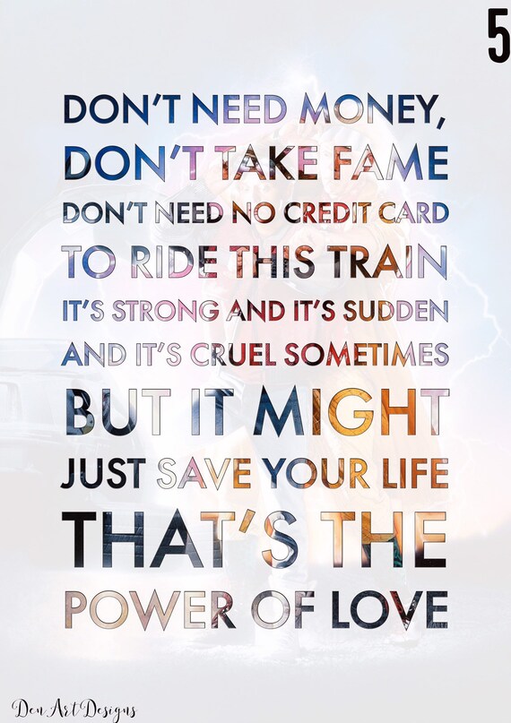 The Power Of Love Huey Lewis And The News Inspired Lyrics Etsy