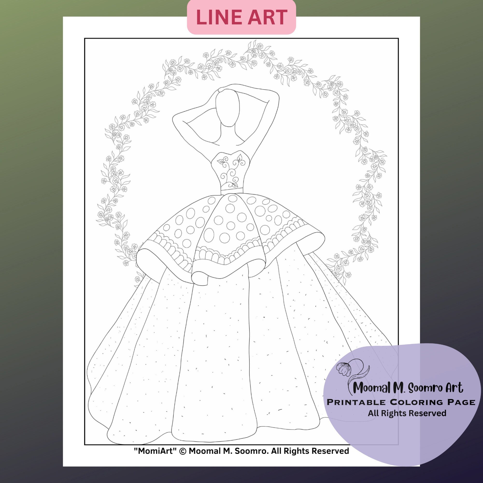 Arabella Fashion Coloring Page | Adult Coloring Pages | Coloring Pages ...