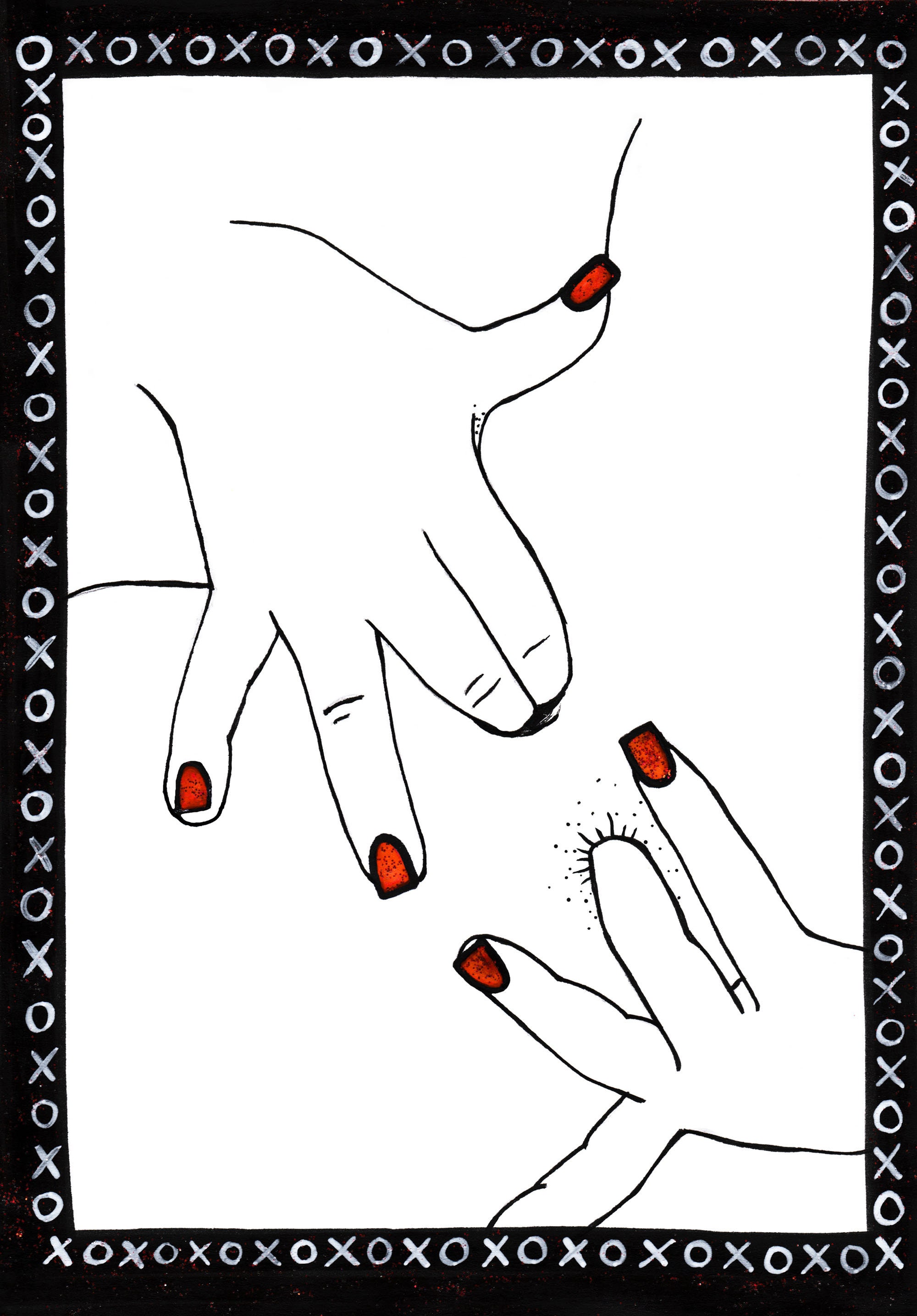 Erotic Illustration NSFW Sensual Line Drawing Fine Art Print solosex by
