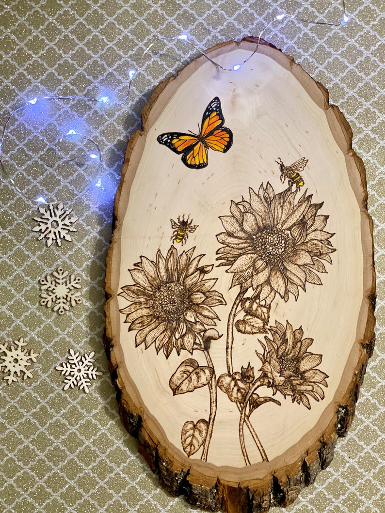 Beautiful wood gift item handmade pyrography wood burning Etsy