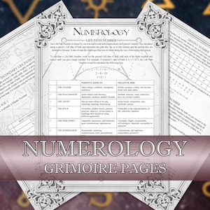 Hojas de trucos de numerología y números de ángeles para principiantes Páginas de Grimorio