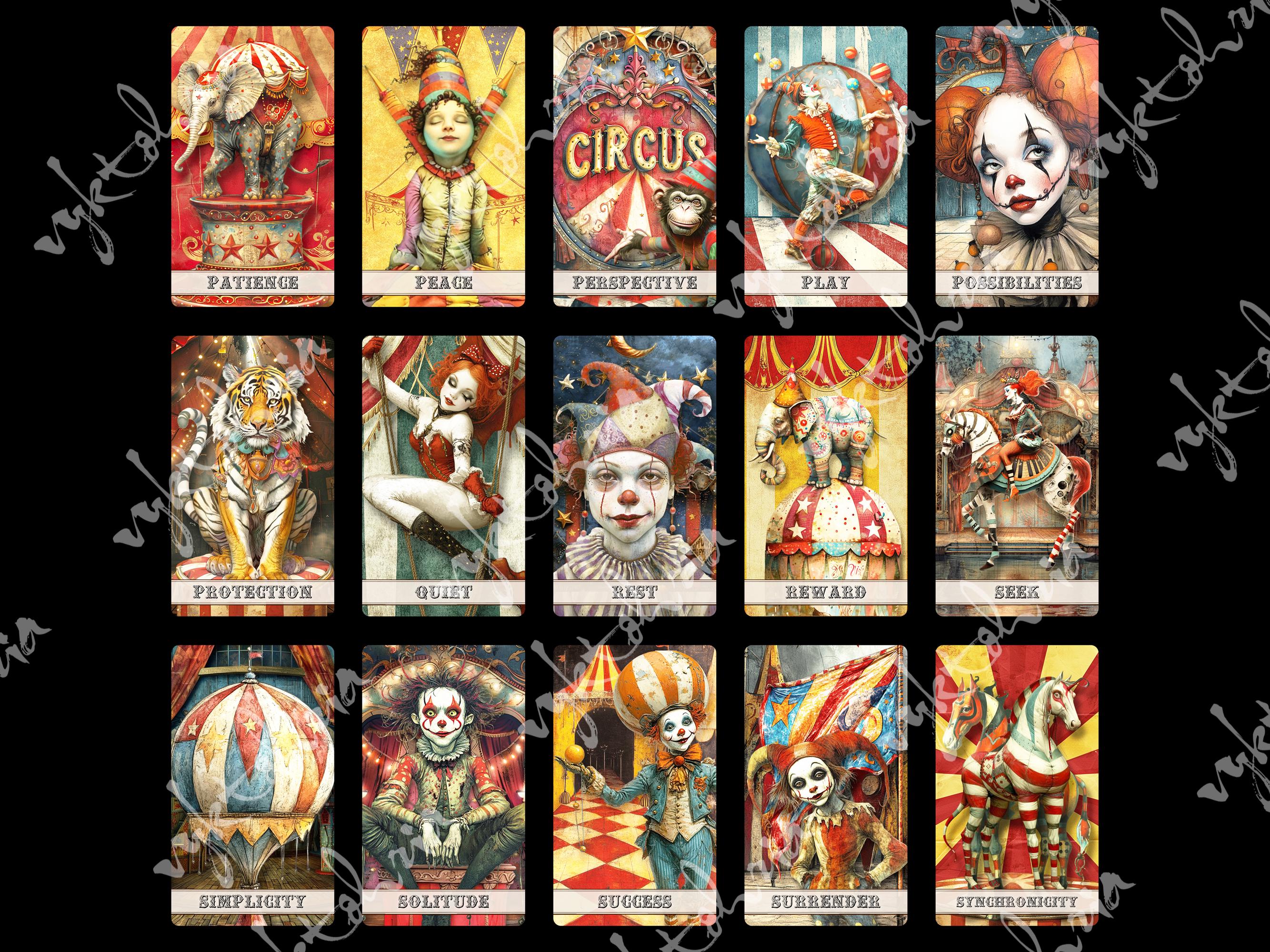Quirky Circus Oracle Deck: Whimsical Tarot Card Supplement - Etsy