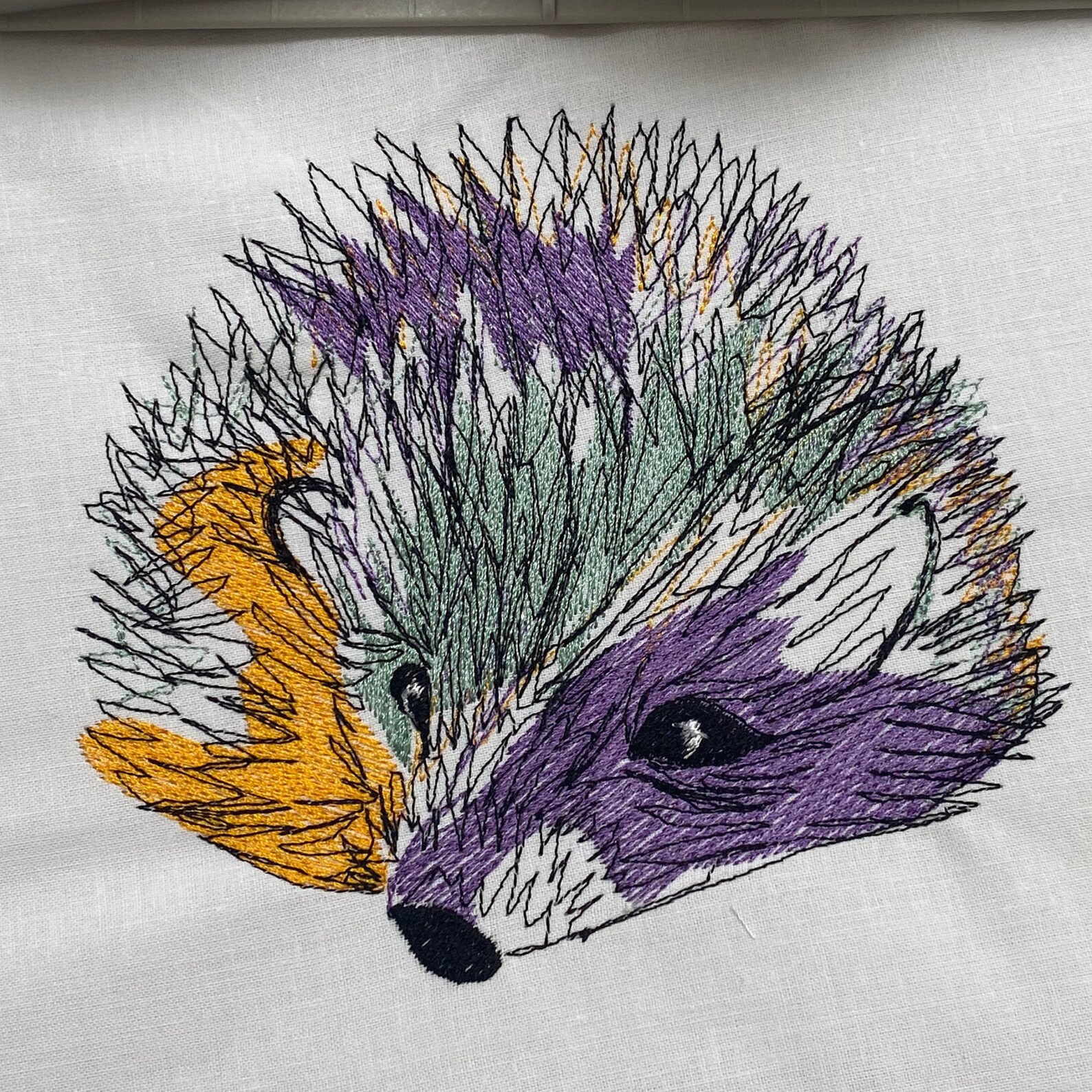 Colourful Hedgehog Machine Embroidery Digital Download Design Pattern