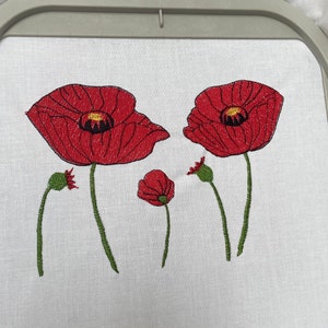 Wilde Mohnblumen Mohn Malerei Skizze Wiese Blumen Maschine Embroidery digitaler download Datei 7x5 Muster