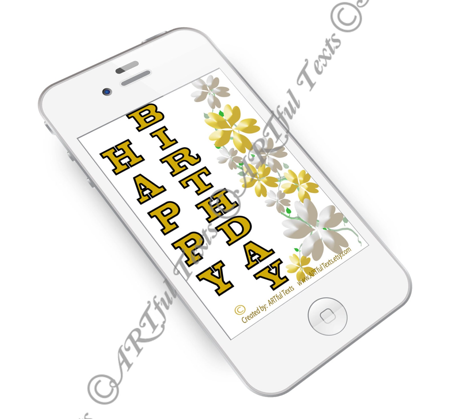 HAPPY BIRTHDAY Text Message - Etsy