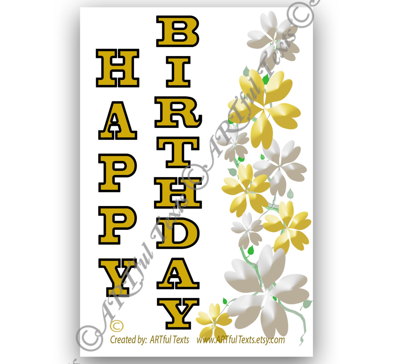 HAPPY BIRTHDAY Text Message - Etsy