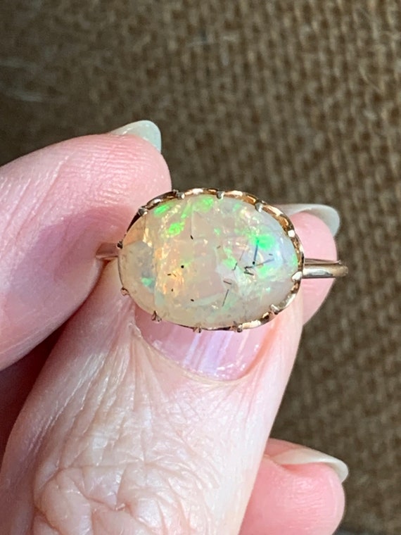 Fabulous Antique Opal East-West Ring