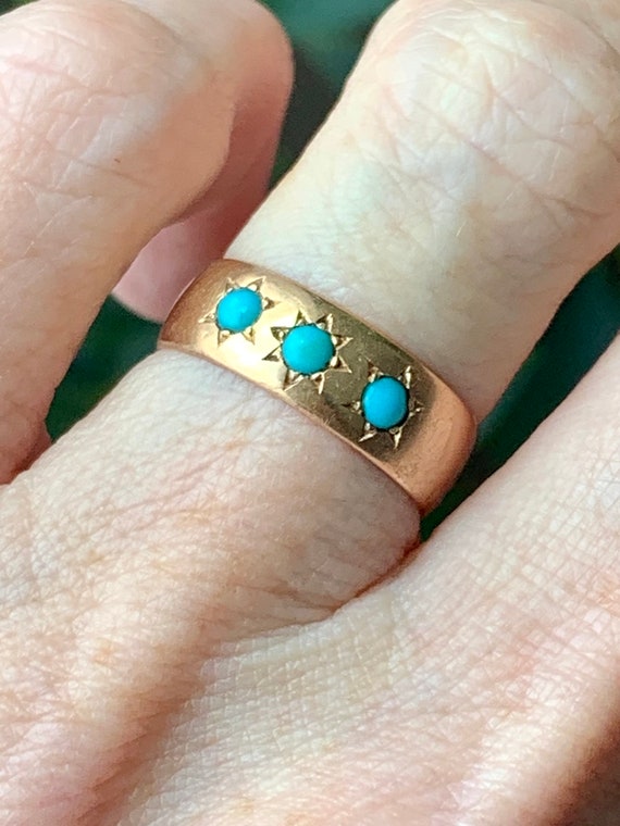 Fabulous Antique Victorian French Turquoise and 14