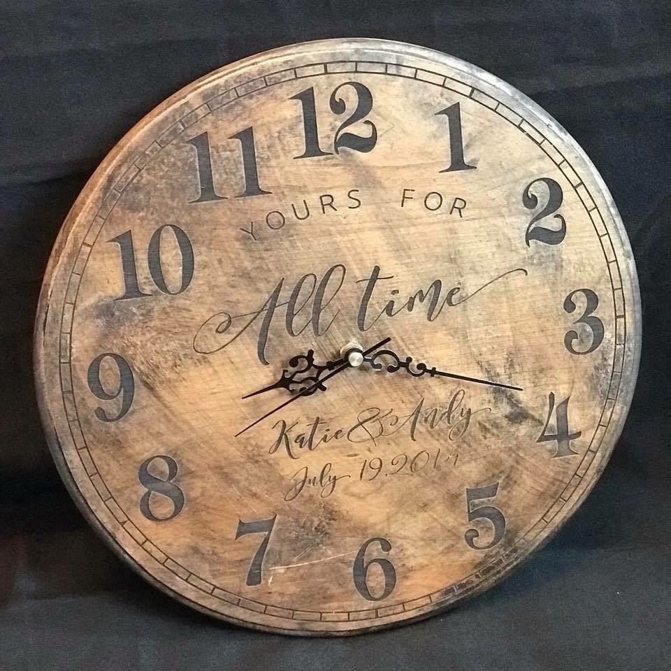 Custom Laser Engraved Solid Wood 12 Clock Etsy