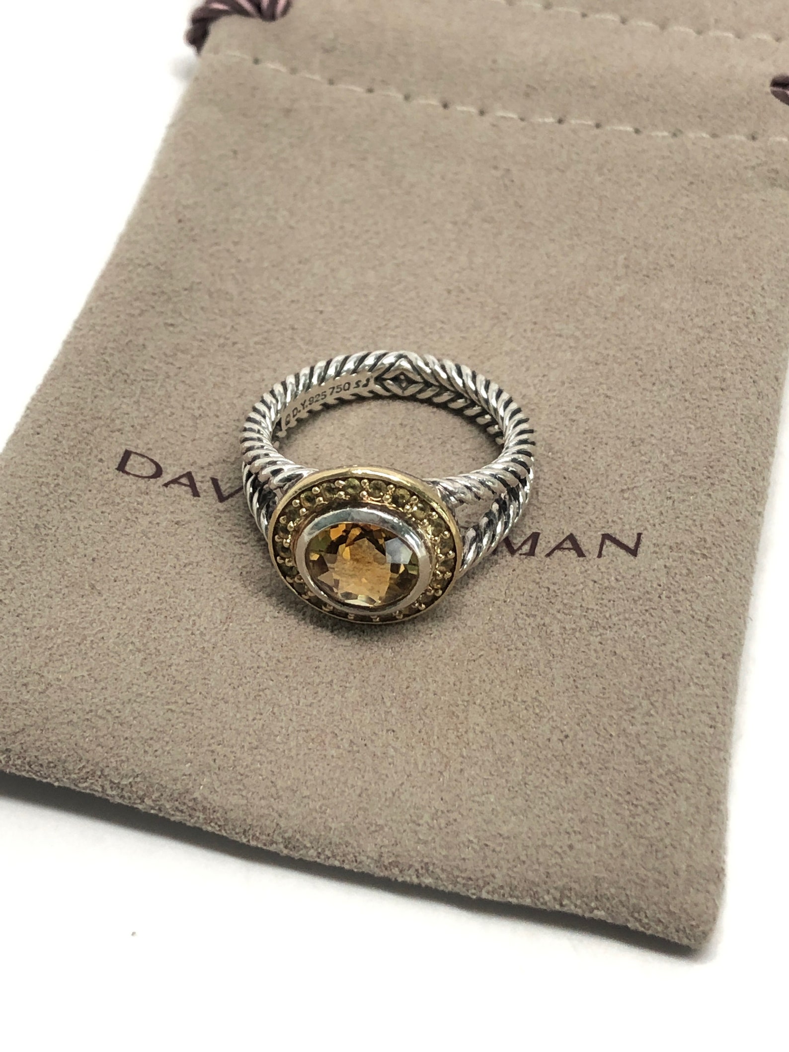 David Yurman Citrine Yellow Sapphires Cerise Ring 925/18K | Etsy