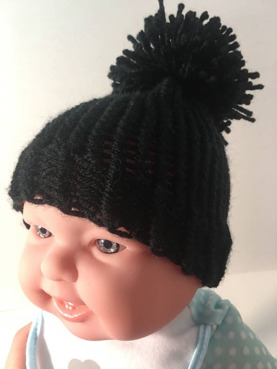 black infant hat
