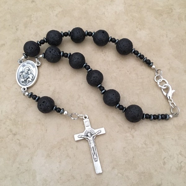 Rosary, Religious Gift, Auto Rosary, St. Joseph Decade Rosary, Car Rosary, Catholic Gift, Rear View Mirror Rosary, Gift For Confirmation