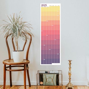 Affiche de calendrier mural 2025, grand planificateur de calendrier annuel 2025, calendrier continu, calendrier de réfrigérateur - TÉLÉCHARGEMENT NUMÉRIQUE IMPRIMABLE