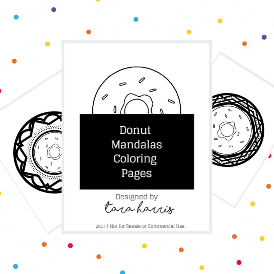 5 Coloring Pages DONUT MANDALAS Mandala Designs | Etsy Hong Kong
