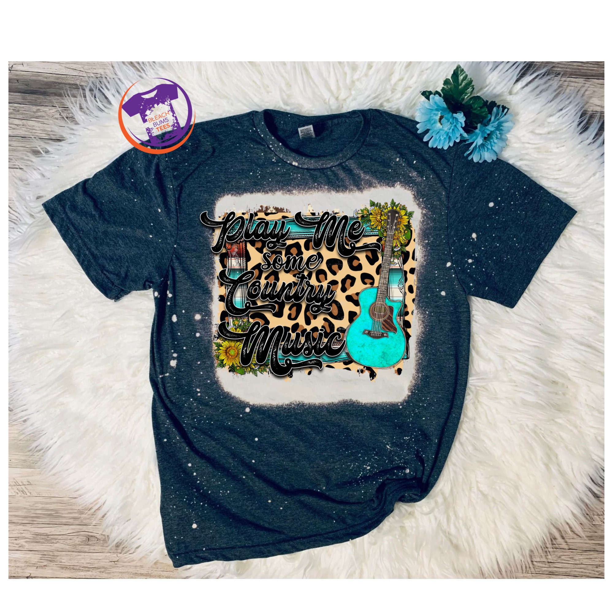 Country Music Bleached T-shirt - Etsy