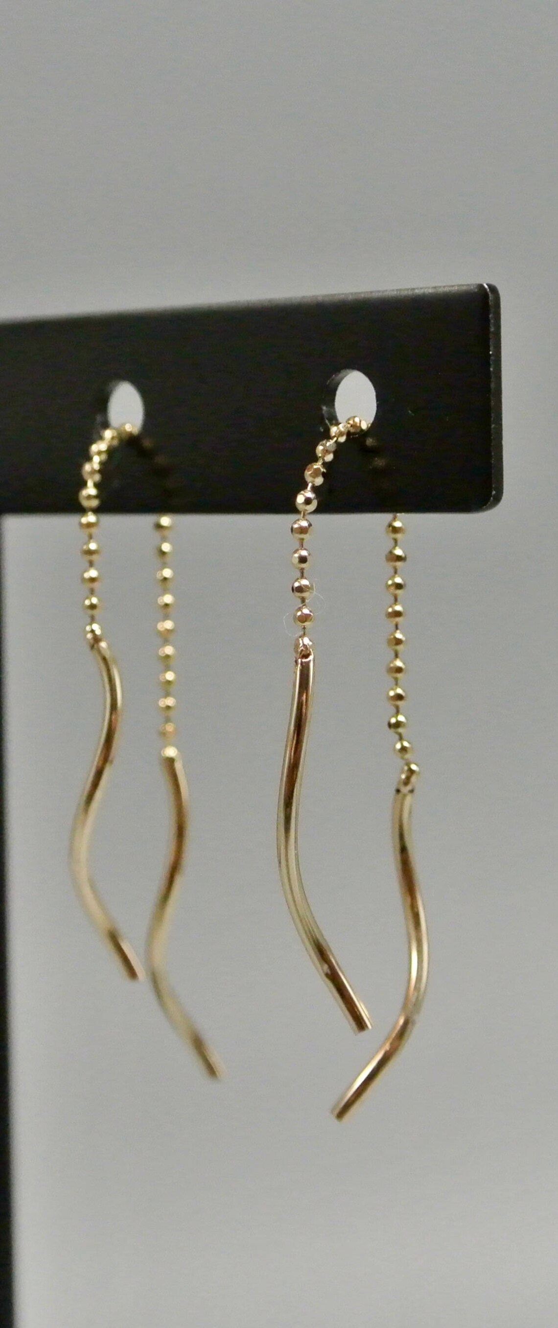 14k solid gold threader earrings 14 threader earrings with Etsy