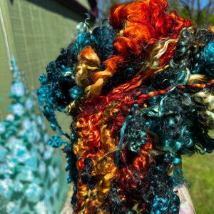 Hand Dyed Wool Long Locks Curls Wensleydale Assorted Gold Teal Blue Green Copper Spinning Felting Fiber Arts image 3