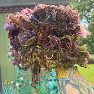 Hand Dyed Wool Locks Curls Blue Faced Leicester  Assorted Earthy Pastels Lavender Rose Green Blue  Spinning Felting Fiber Arts