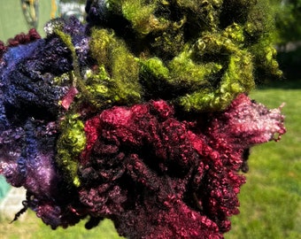 Hand Dyed Wool Locks Curls Blue Faced Leicester Assorted Earthy Pastels Lavender Rose Green Blue  Spinning Felting Fiber Arts