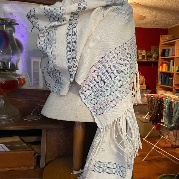 Handwoven Shawl Wide Scarf Runner