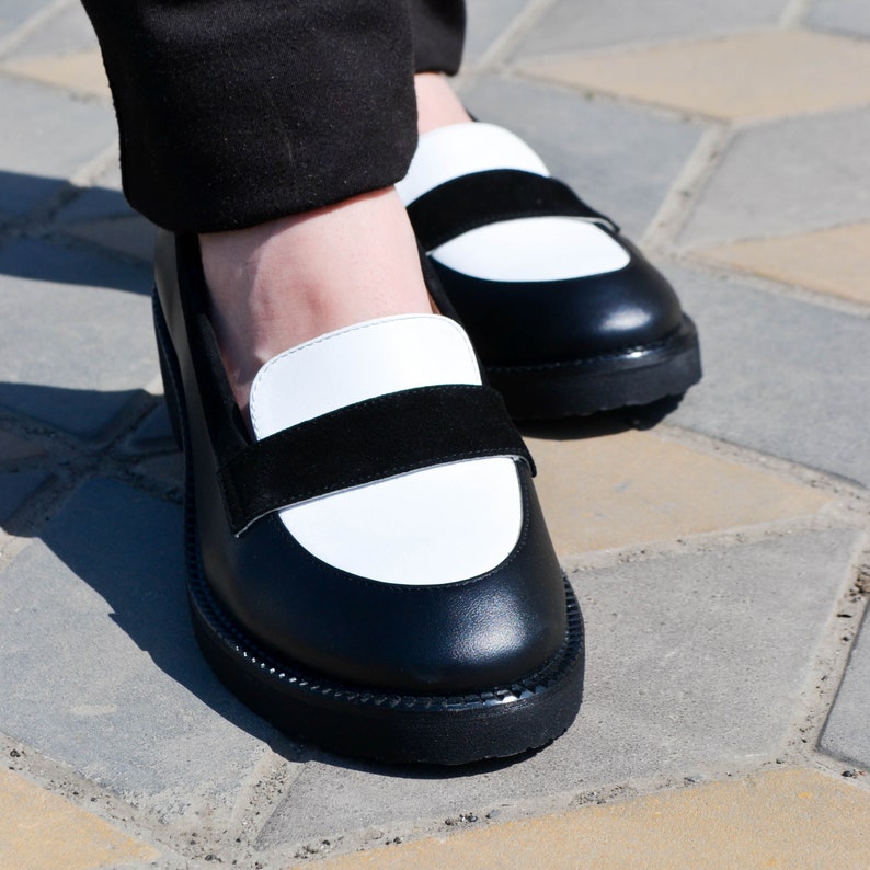 Leather women shoes, custom loafer shoes, barefoot vintage loafers, womens platform boots
