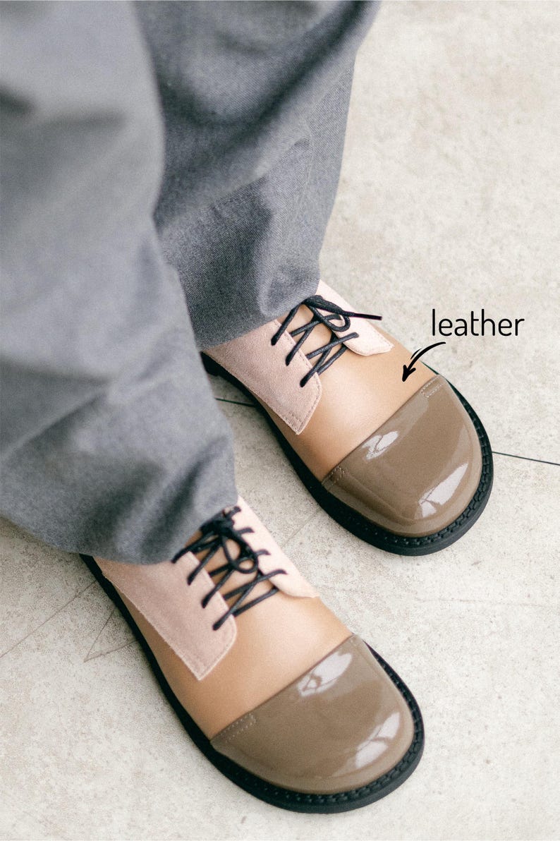 Womens Oxford Shoes, Genuine Leather Shoes, Patent Leather Flats, Brown Shoes, Dress Tie Shoes, Wide Fit Shoes