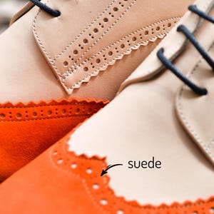 Womens Handmade Leather Suede Color Block Lace-Up Shoes, Black Oxford Shoe, Free Customization