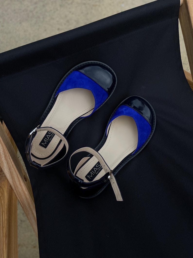 Women’s barefoot sandals, barefoot flat shoes, Mary Jane summer shoes, blue leather flats, custom barefoot shoes, closed toe shoes