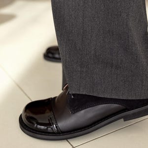 Women’s Barefoot Black Leather Oxford Shoes, Brogue Shoes, Formal Tie Shoes, Custom Color Shoes, Business Dress Code Shoes, Wide Fit Shoes