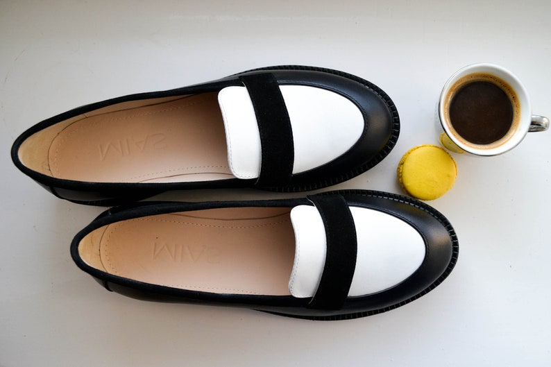 Leather women shoes, custom loafer shoes, barefoot vintage loafers, womens platform boots