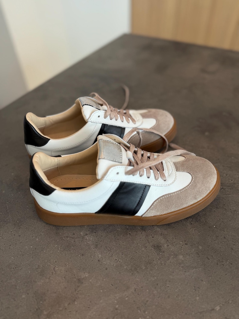 Women’s soft leather sneakers, white suede trainers,  platform sneakers, wide fit shoes, custom made shoes, retro sneakers, walking shoes