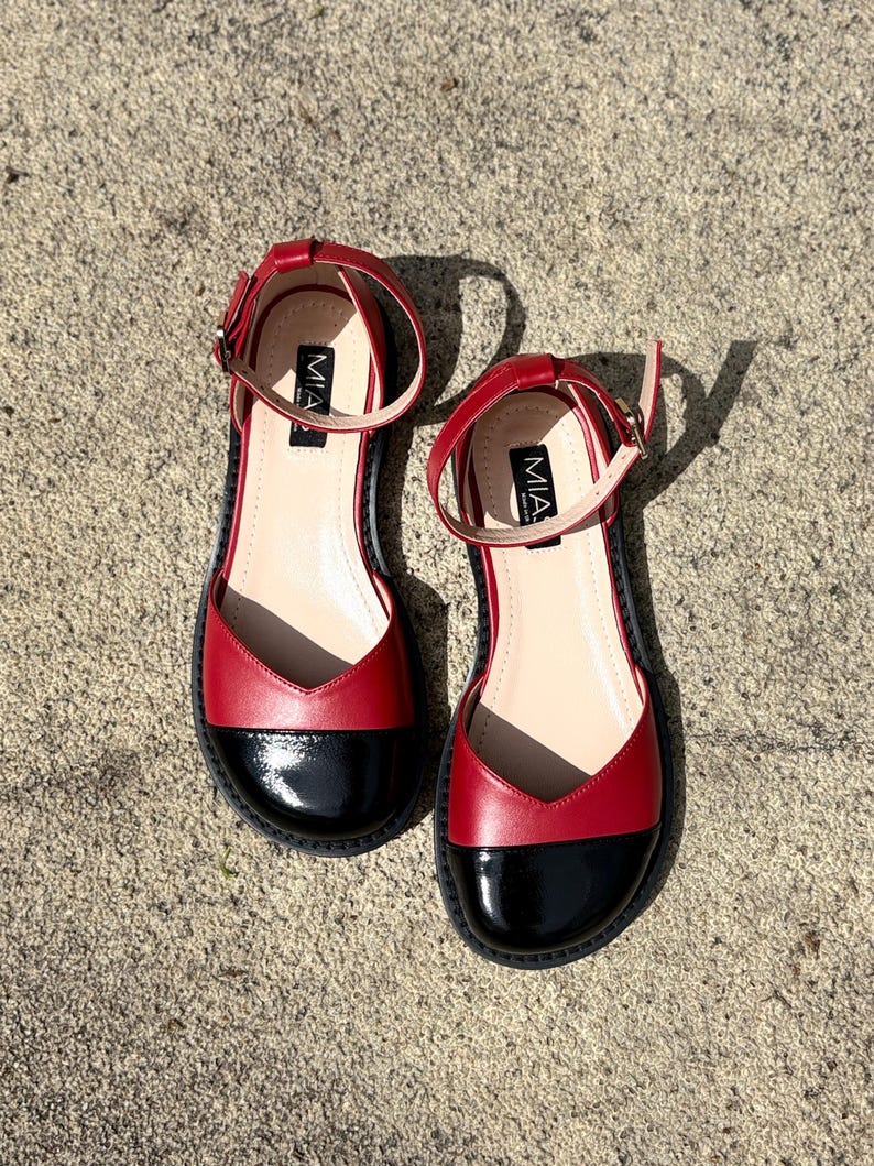 Women’s barefoot sandals, barefoot flat shoes, Mary Jane summer shoes, red leather flats, custom barefoot shoes, closed toe shoes