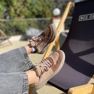 Women’s Soft Leather Sneakers | Handmade Suede Sport Shoes | Retro Sneakers | Custom Wide Fit Shoes | Platform Sneaker Shoes