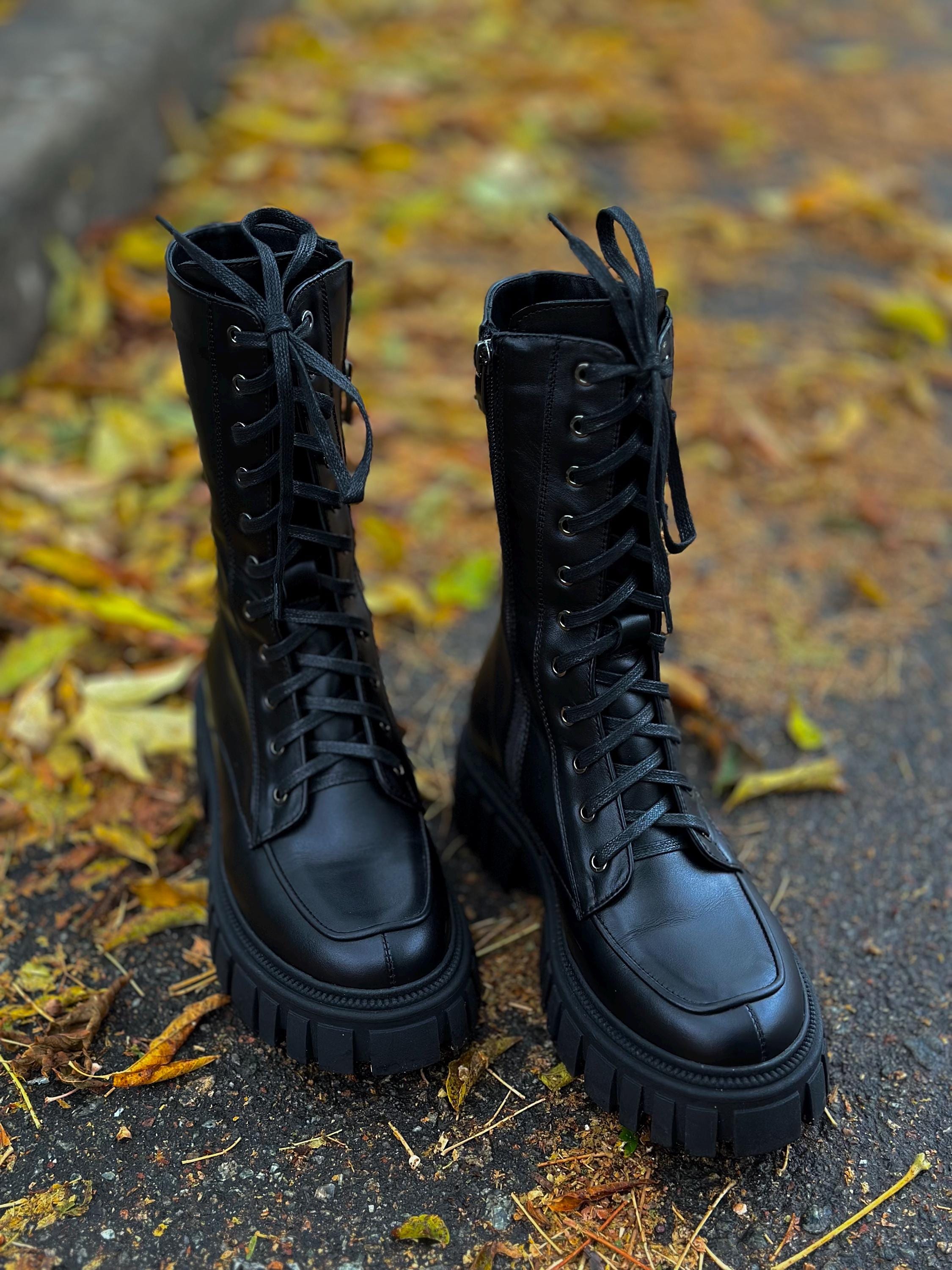 Archive Heavy Platform Combat Boots +8cm Womens Soft Leather