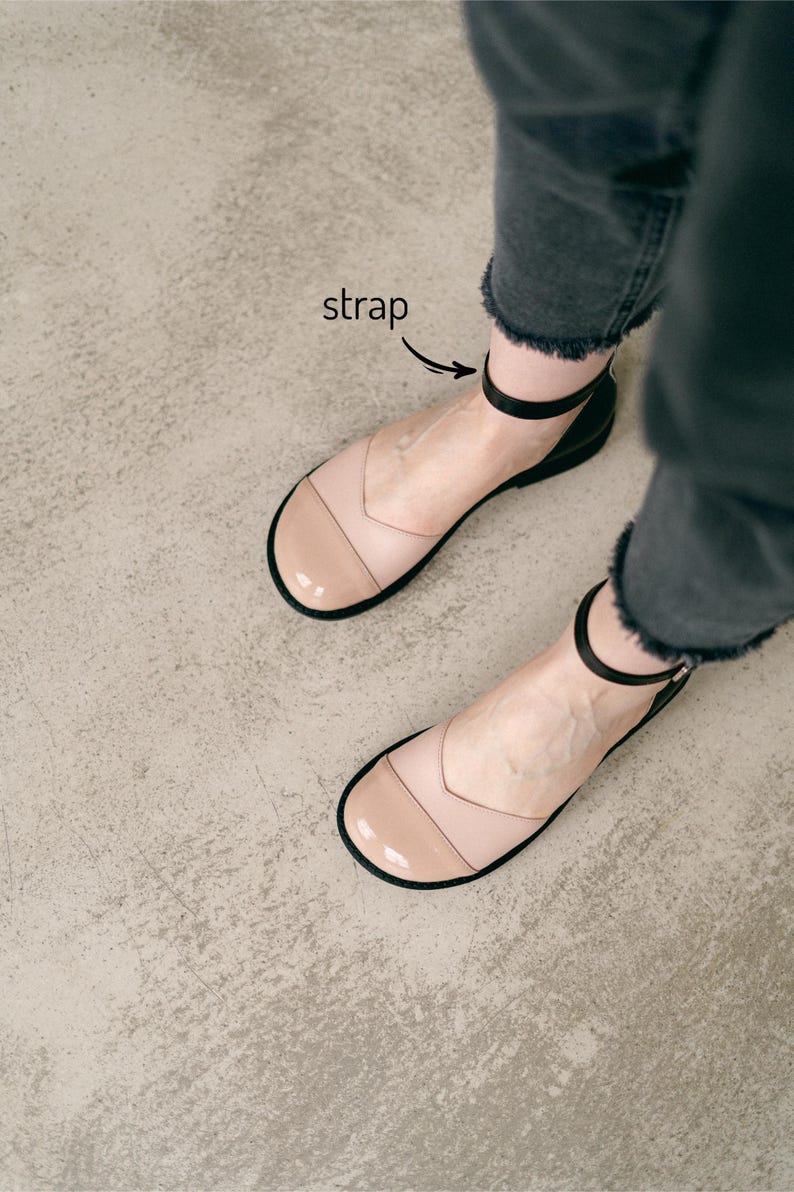 Women’s Barefoot Sandals, Mary Jane Flat Shoes, Black Leather Ballet Shoes, Summer Flat Sandals, Custom Width Shoes, Ankle Strap Shoes