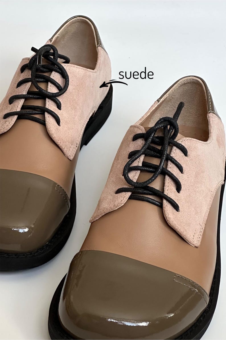 Womens Oxford Shoes, Genuine Leather Shoes, Patent Leather Flats, Brown Shoes, Dress Tie Shoes, Wide Fit Shoes