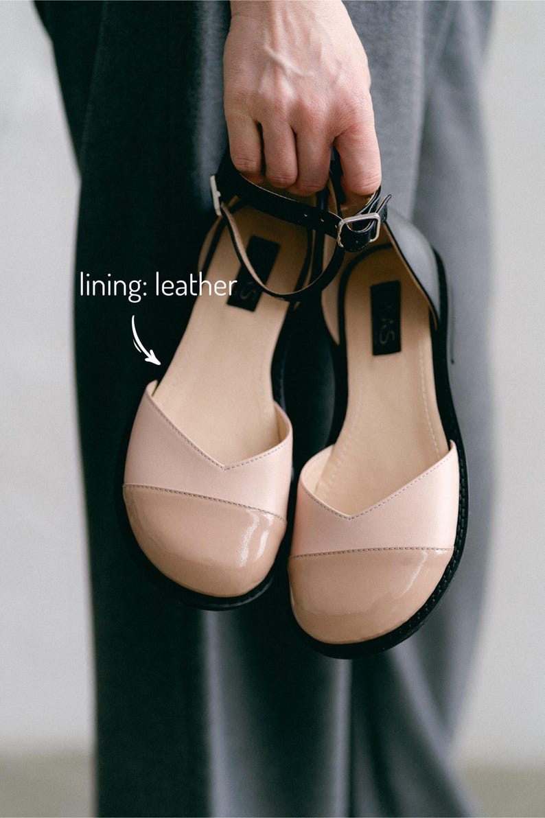 Women’s Barefoot Sandals, Mary Jane Flat Shoes, Black Leather Ballet Shoes, Summer Flat Sandals, Custom Width Shoes, Ankle Strap Shoes
