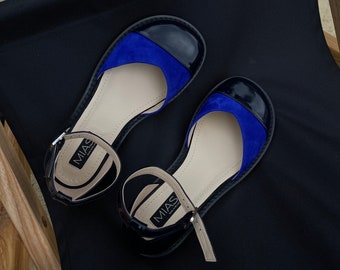 Barefoot flat sandals, genuine leather flat shoes for women, Mary Jane flat shoes, barefoot black leather shoes, custom shoes