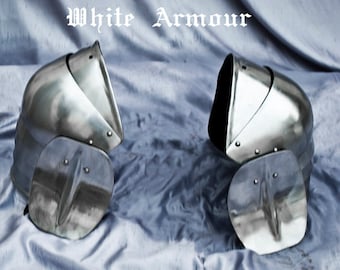 Pauldrons basic combat armor with small besagews   SCA  LARP armor pauldrons spaulders SCA armor larp armor Fantasy armor stell armor
