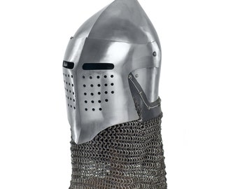 Combat helmet closed bacinet SCA LARP medieval helmet SCA helmet larp helmet warrior helmet steel armor sca armor larp armor armour