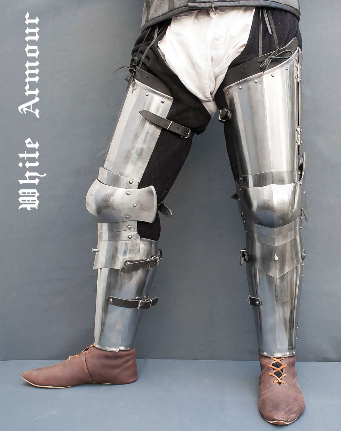 Leg Combat Armor Set , Plate Legs, Cuisses With Poleyns and Greaves SCA ...
