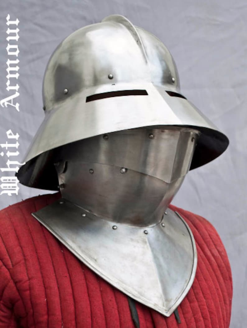 Kettle Hat Helmet with bevor Falling buffe SCA LARP Etsy