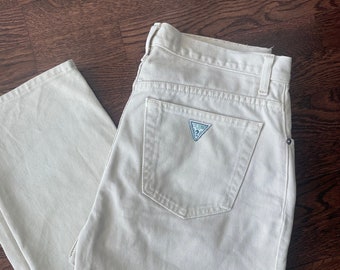 90’s Guess Jeans White Denim Jean Pants Vintage 1990’s