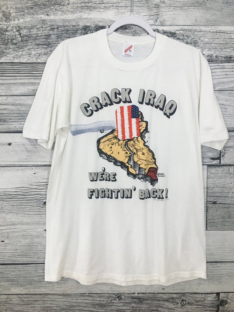 90\u2019s USA Crack Iraq Tee Shirt War In Iraq Shirt Vintage 1990s