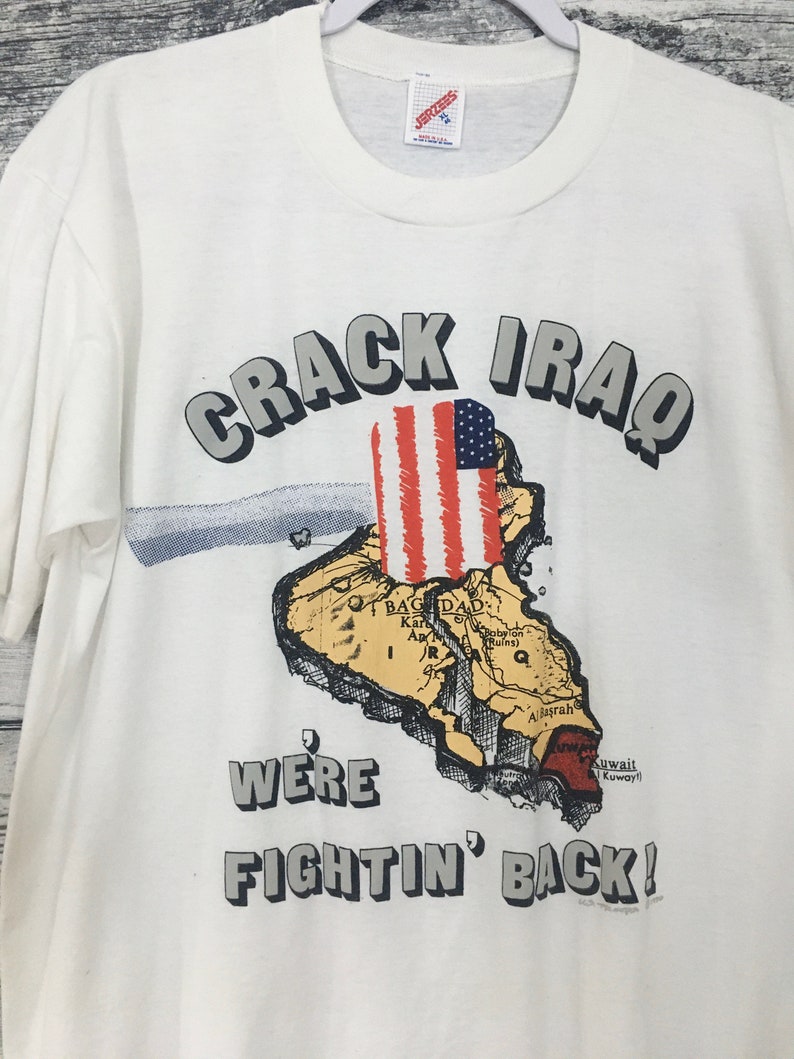 90\u2019s USA Crack Iraq Tee Shirt War In Iraq Shirt Vintage 1990s