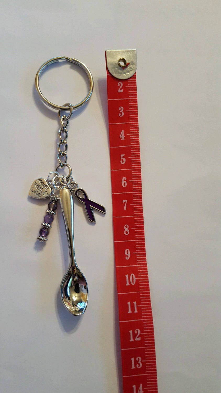 Spoonie - Purple Ribbon Spoon Keychain - Awareness Lupus/fibromyalgia ...
